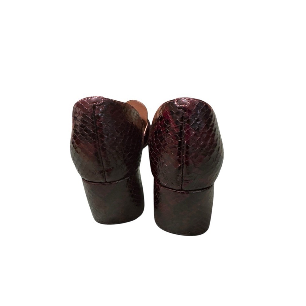 Linea Paolo Cache Burgundy Snakeskin D'Orsay Block Heel Pumps Women's 5 NWOB - Picture 8 of 14